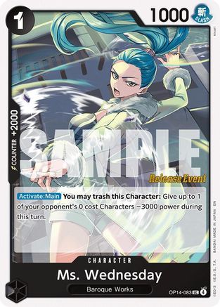 Ms. Wednesday (OP14-083) - The Azure Sea's Seven Release Event Cards - Card Brawlers