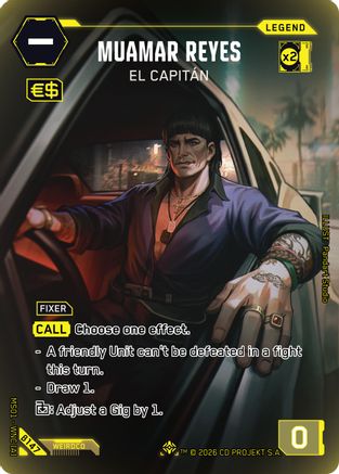 Muamar Reyes - El Capitan (ILegend) (B147) - Welcome to Night City Beta Foil - Card Brawlers