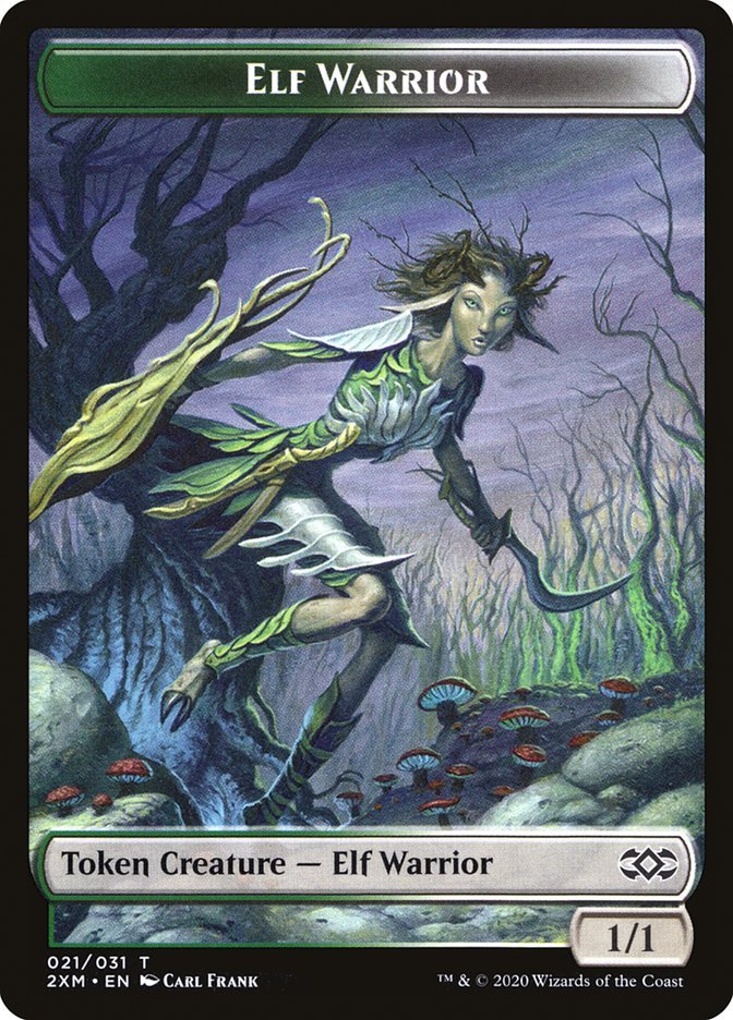 Myr (007) // Elf Warrior Double - Sided Token [Double Masters Tokens] - Card Brawlers