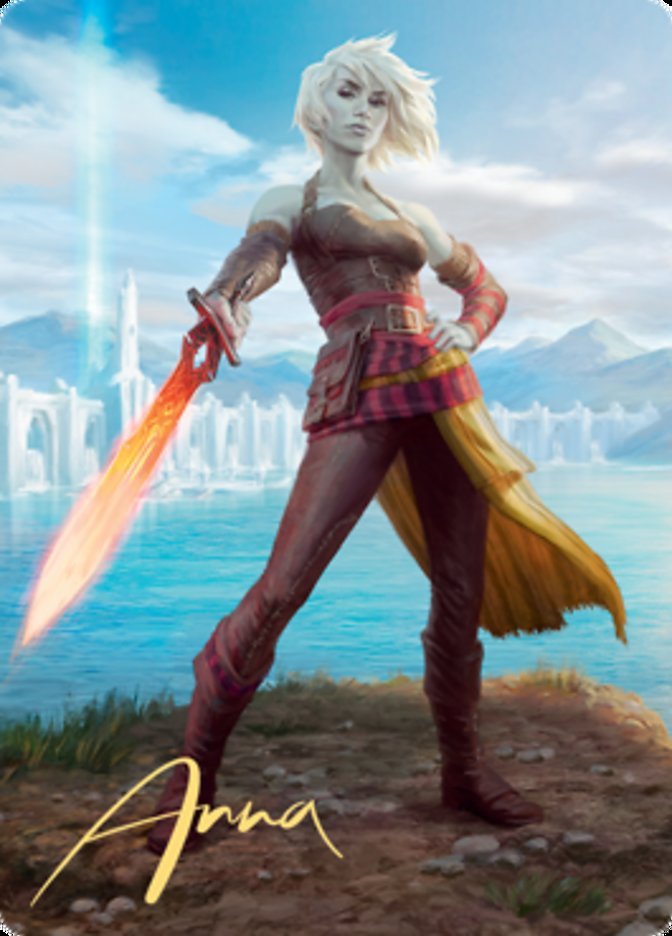 Nahiri, Heir of the Ancients 1 Art Card (Gold - Stamped Signature) [Zendikar Rising Art Series] - Card Brawlers