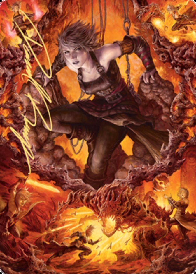 Nahiri, Heir of the Ancients 2 Art Card (Gold - Stamped Signature) [Zendikar Rising Art Series] - Card Brawlers