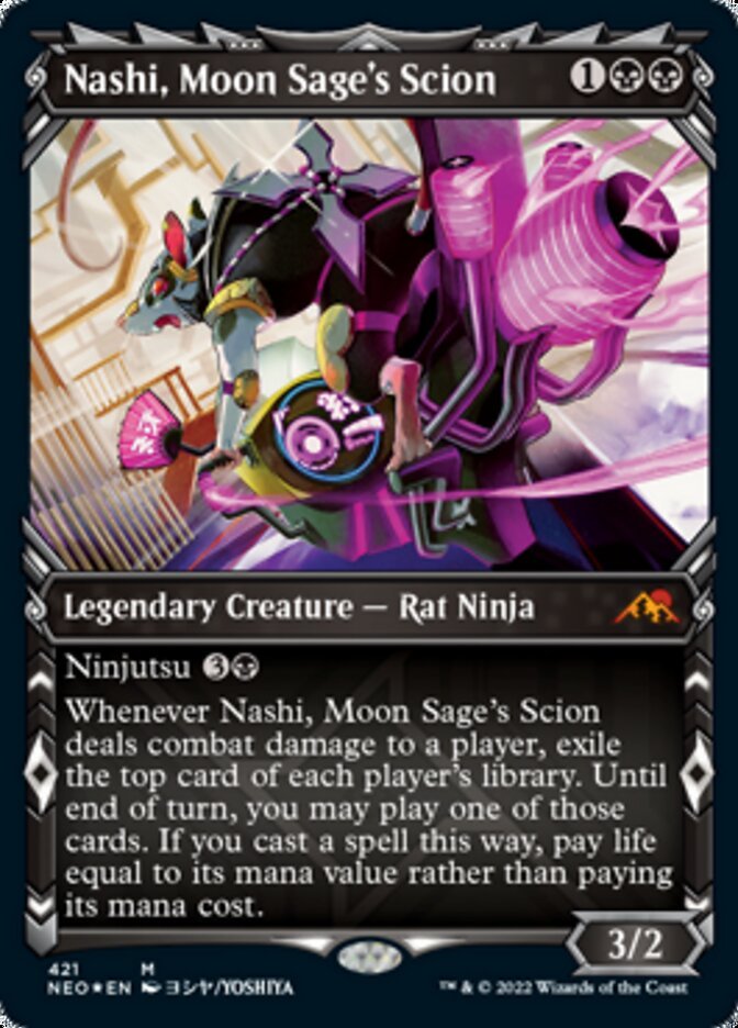 Nashi, Moon Sage's Scion (Showcase) (Foil Etched) [Kamigawa: Neon Dynasty] - Card Brawlers
