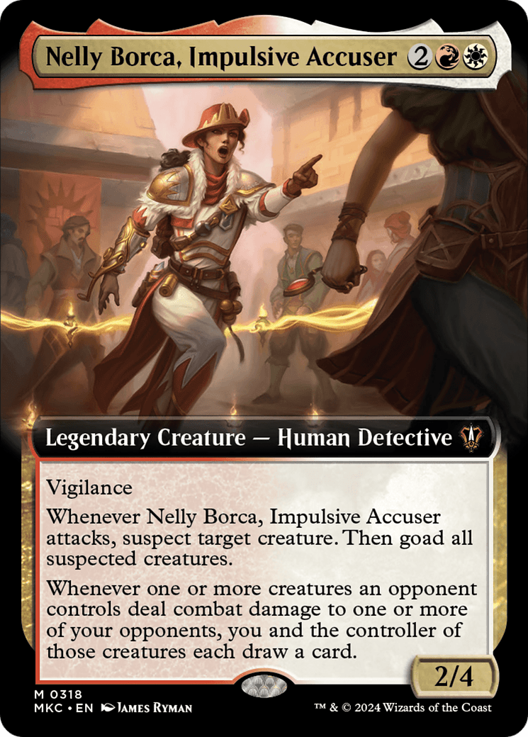 Nelly Borca, Impulsive Accuser (Extended Art) [Murders at Karlov Manor Commander] - Card Brawlers