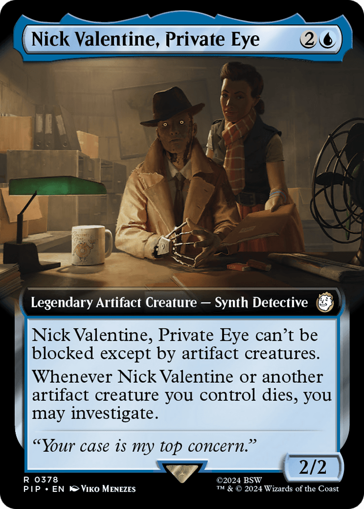 Nick Valentine, Private Eye (Extended Art) [Fallout] - Card Brawlers