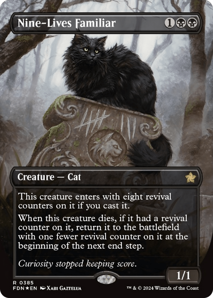 Nine - Lives Familiar (Borderless Mana Foil) [Foundations] - Card Brawlers