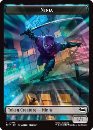 Ninja // Mutagen Double-Sided Token (TMT-5 // 9) - Teenage Mutant Ninja Turtles Foil - Card Brawlers