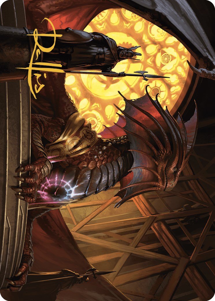 Niv - Mizzet, Guildpact Art Card (21/49) (Gold - Stamped Signature) [Murders at Karlov Manor Art Series] - Card Brawlers