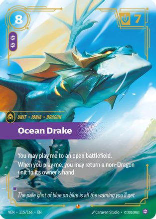 Ocean Drake (115/166) - Vendetta Foil - Card Brawlers