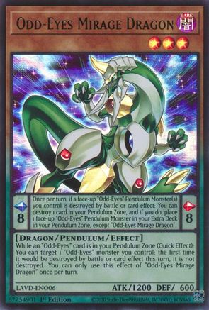 Odd-Eyes Mirage Dragon (LAVD-ENO06) - Legendary Arc-V Decks 1st Edition - Card Brawlers
