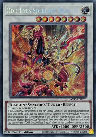 Odd-Eyes Solblaze Dragon (Secret Rare) (LAVD-ENO26) - Legendary Arc-V Decks 1st Edition - Card Brawlers