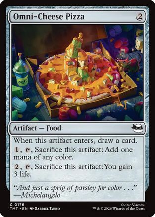 Omni-Cheese Pizza (TMT-176) - Teenage Mutant Ninja Turtles Foil - Card Brawlers