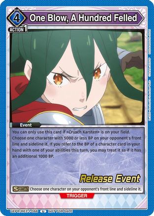 One Blow, A Hundred Felled (UEPR/REZ-1-066) - UE24BT ReZERO Starting Life in Another World Release Event Cards - Card Brawlers