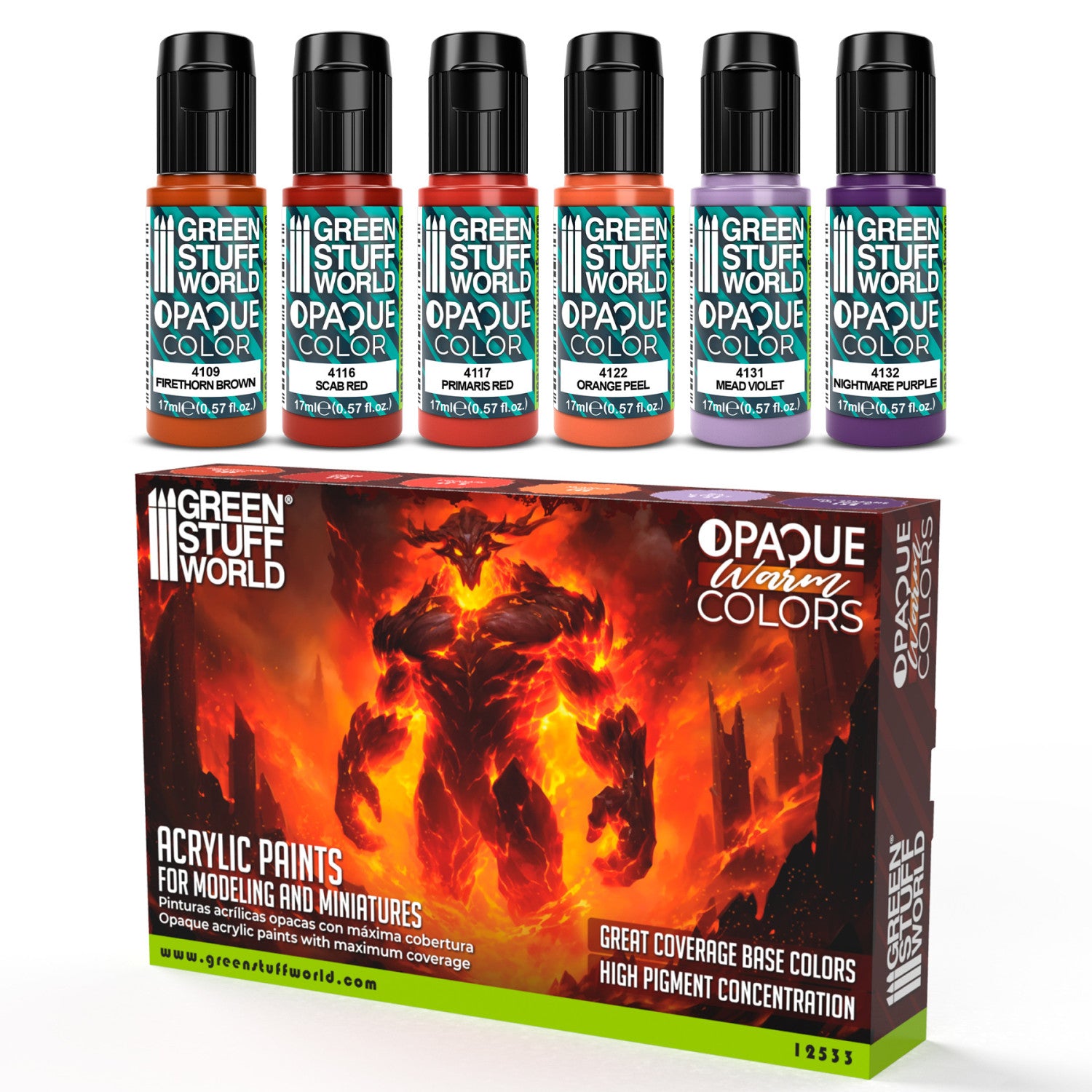 Opaque Paint Set - Warm Colours - Green Stuff World - Card Brawlers | Quebec | Canada |