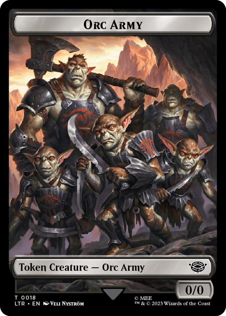Orc Army (0018) // Food (0023) Double - Sided Token (Surge Foil) [The Lord of the Rings: Tales of Middle - Earth Tokens] - Card Brawlers