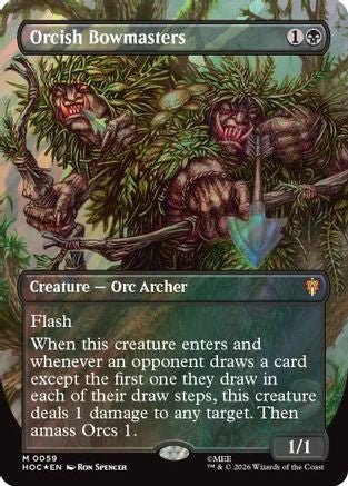 Orcish Bowmasters (Borderless) (Surge Foil) (HOC-059) - The Hobbit: Eternal-Legal Foil - Card Brawlers