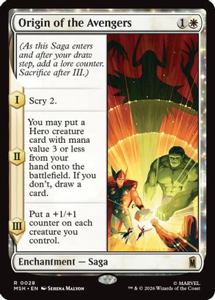 Origin of the Avengers (MSH-028) - Marvel Super Heroes Foil - Card Brawlers