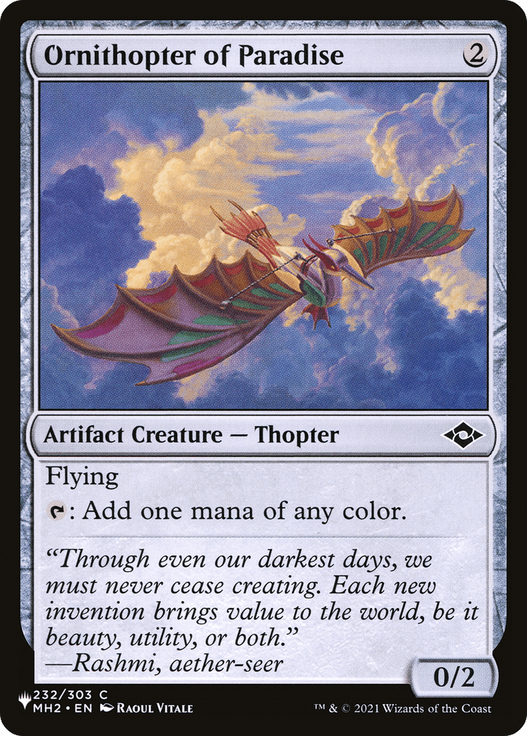 Ornithopter of Paradise [The List] - Card Brawlers