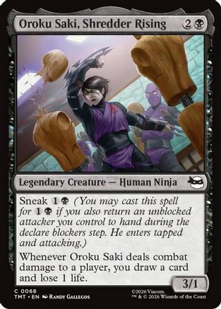 Oroku Saki, Shredder Rising (TMT-068) - Teenage Mutant Ninja Turtles Foil - Card Brawlers