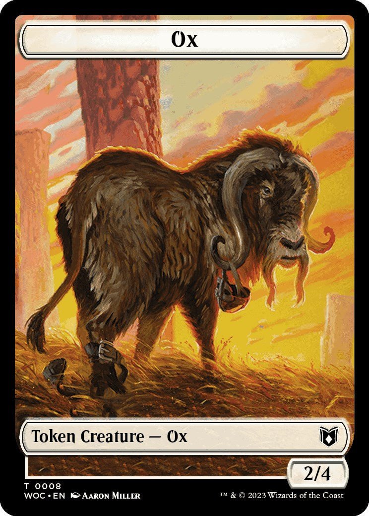Ox // Human Soldier Double - Sided Token [Wilds of Eldraine Commander Tokens] - Card Brawlers