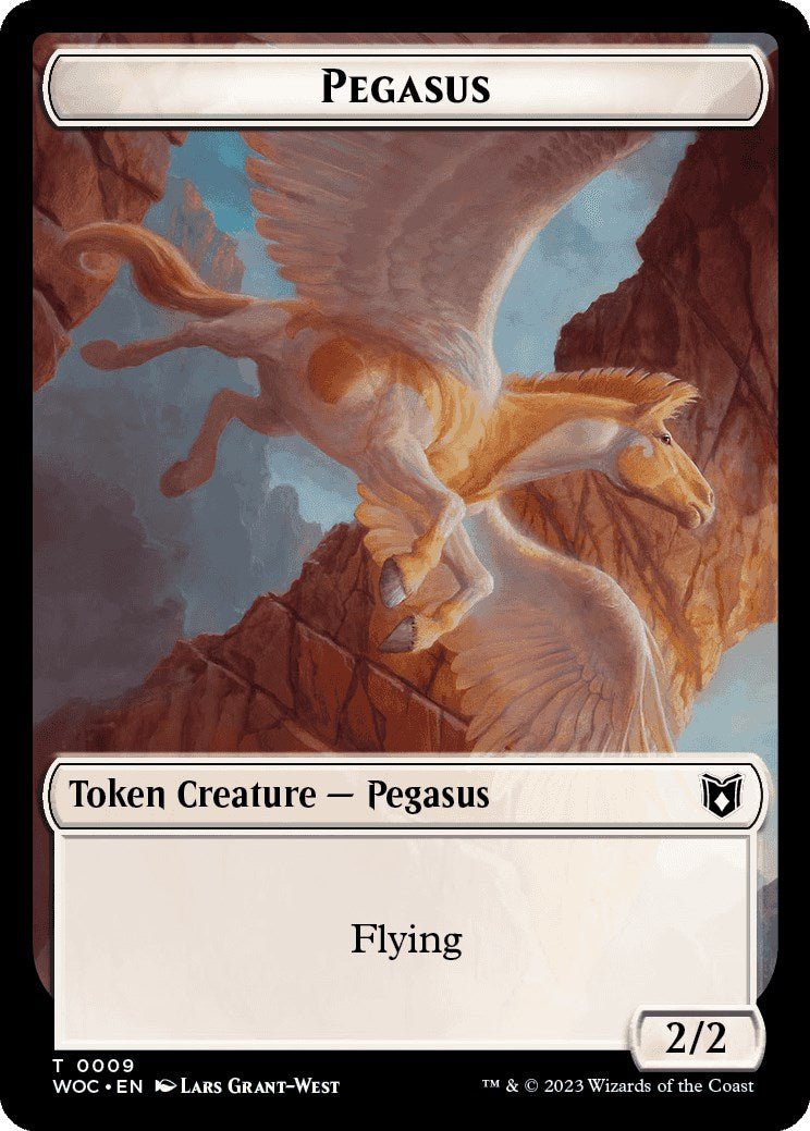 Pegasus // Saproling Double - Sided Token [Wilds of Eldraine Commander Tokens] - Card Brawlers