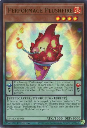 Performage Plushfire (MAMO-EN045) - Magnificent Monsters 1st Edition - Card Brawlers