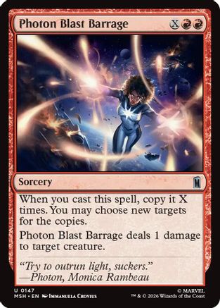 Photon Blast Barrage (MSH-147) - Marvel Super Heroes Foil - Card Brawlers