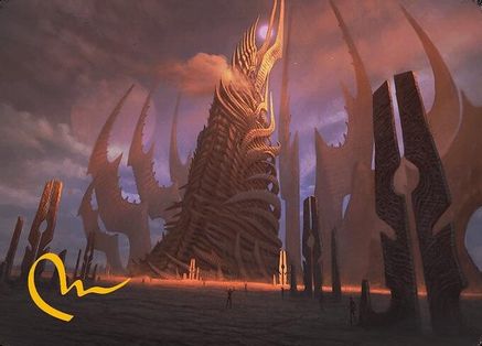 Phyrexian Tower Art Card (Gold-Stamped Signature) (ASMH3-023) - Art Series: Modern Horizons 3 - Card Brawlers