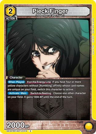 Pieck Finger (014) (UEX07BT/AOT-2-014) - UEX07BT Attack on Titan Vol 2 - Card Brawlers