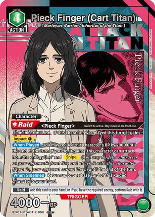 Pieck Finger (Cart Titan) (SR*) (UEX07BT/AOT-2-056) - UEX07BT Attack on Titan Vol 2 Foil - Card Brawlers