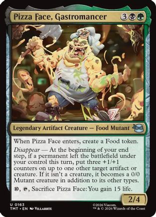Pizza Face, Gastromancer (TMT-163) - Teenage Mutant Ninja Turtles Foil - Card Brawlers