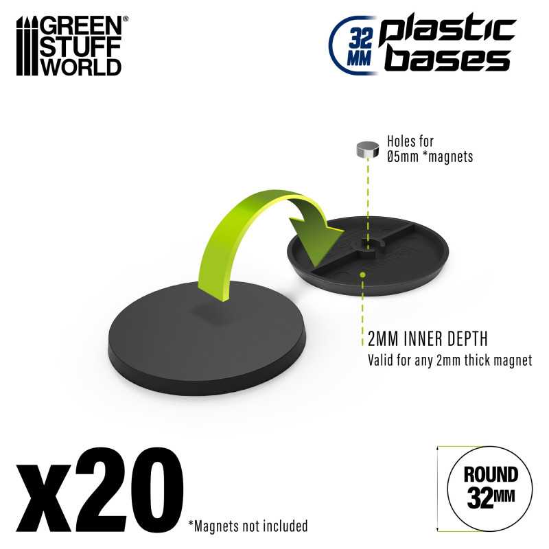 Green Stuff World - Round Bases - Black - Green Stuff World - Card Brawlers | Quebec | Canada |