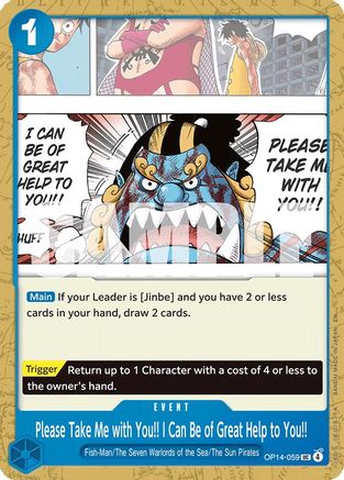 Please Take Me with You!! I Can Be of Great Help to You!! (OP14-059) - The Azure Sea's Seven - Card Brawlers