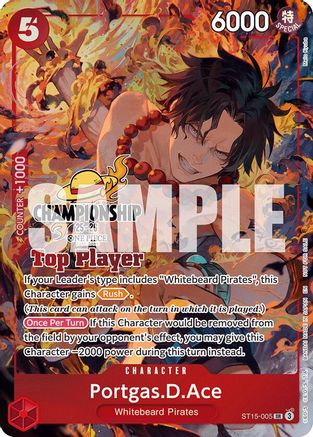 Portgas.D.Ace (CS 25-26 Top Player Pack) (ST15-005) - One Piece Promotion Cards Foil - Card Brawlers