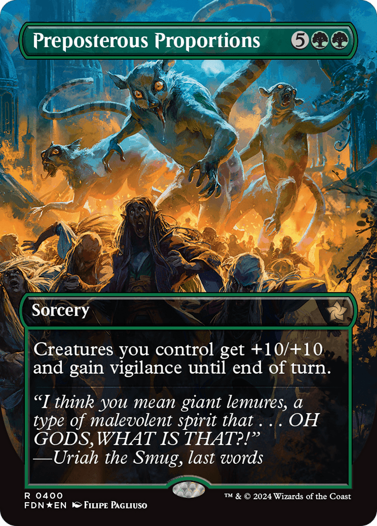 Preposterous Proportions (Borderless) (Mana Foil) [Foundations] - Card Brawlers