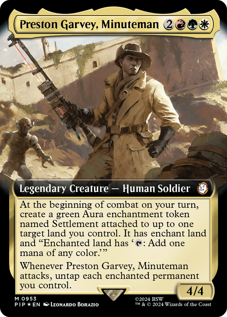 Preston Garvey, Minuteman (Extended Art) (Surge Foil) [Fallout] - Card Brawlers