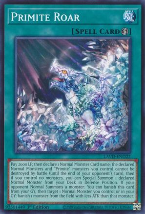 Primite Roar (LAVD-ENO22) - Legendary Arc-V Decks 1st Edition - Card Brawlers