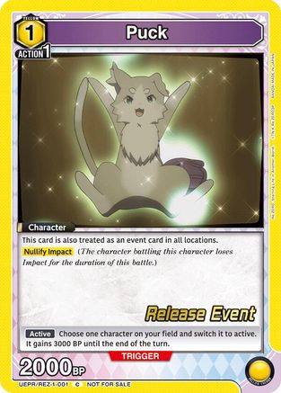 Puck (001) (UEPR/REZ-1-001) - UE24BT ReZERO Starting Life in Another World Release Event Cards - Card Brawlers