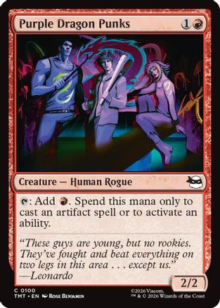 Purple Dragon Punks (TMT-100) - Teenage Mutant Ninja Turtles Foil - Card Brawlers