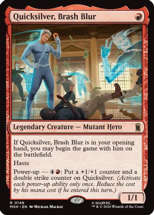 Quicksilver, Brash Blur (MSH-148) - Marvel Super Heroes Foil - Card Brawlers