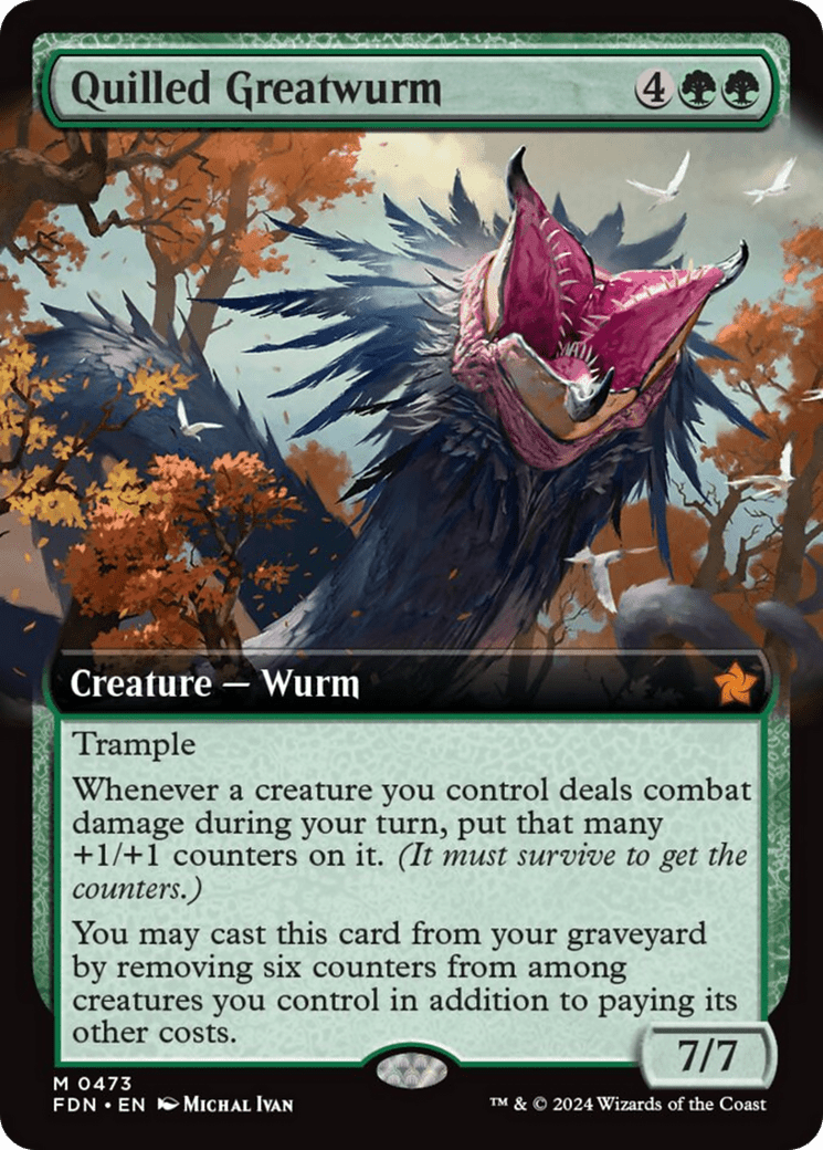 Quilled Greatwurm (Extended Art) [Foundations] - Card Brawlers
