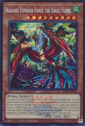 Radiant Typhoon Fonix, the Great Flame (Emblazoned Secret Rare) (26LP-EN014) - Limited Pack World Championship 2026 1st Edition - Card Brawlers