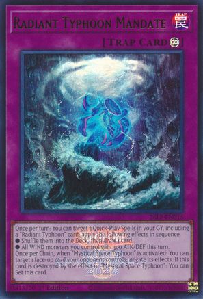 Radiant Typhoon Mandate (Emblazoned) (26LP-EN015) - Limited Pack World Championship 2026 1st Edition - Card Brawlers