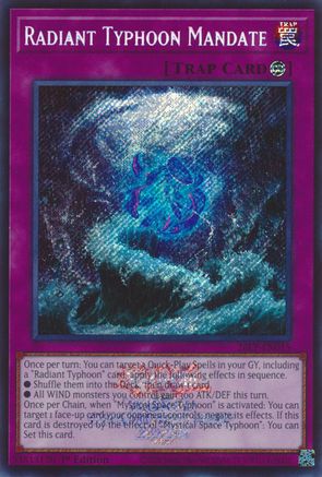 Radiant Typhoon Mandate (Emblazoned Secret Rare) (26LP-EN015) - Limited Pack World Championship 2026 1st Edition - Card Brawlers