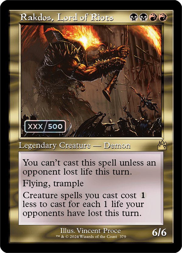 Rakdos, Lord of Riots (Retro) (Serialized) [Ravnica Remastered] - Card Brawlers