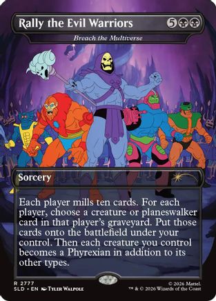 Rally the Evil Warriors - Breach the Multiverse (SLD-2777) - Secret Lair Drop Series Foil - Card Brawlers