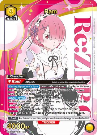 Ram (011) (Box Topper Gold Foil) (UE24BT/REZ-1-011) - UE24BT ReZERO Starting Life in Another World Foil - Card Brawlers