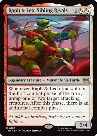 Raph & Leo, Sibling Rivals (TMT-166) - Teenage Mutant Ninja Turtles - Card Brawlers