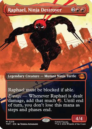 Raphael, Ninja Destroyer (Borderless) (TMT-218) - Teenage Mutant Ninja Turtles - Card Brawlers