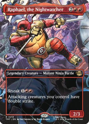 Raphael, the Nightwatcher (Borderless) (TMT-213) - Teenage Mutant Ninja Turtles Foil - Card Brawlers