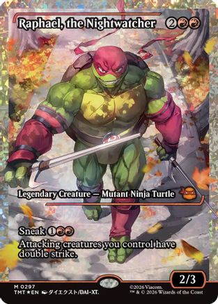 Raphael, the Nightwatcher (Showcase) (Fracture Foil) (TMT-297) - Teenage Mutant Ninja Turtles Foil - Card Brawlers